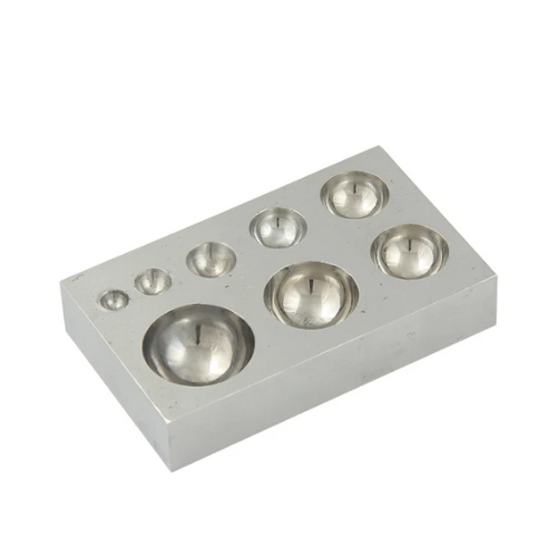 Round Dapping Block With 8 Depressions Size:- 1/4”, 5/16”, 3/8” 1/2”, 5/8”, 3/4”, 7/8”, 1”